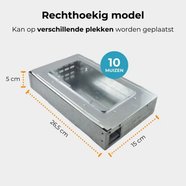 Unpest muizen inloopval metaal (rechthoek)