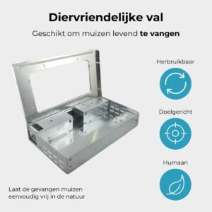 Unpest muizen inloopval metaal (rechthoek)