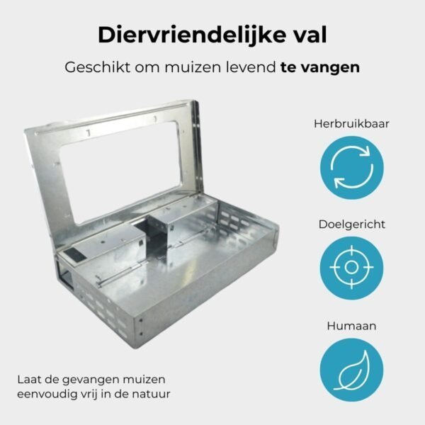 Unpest muizen inloopval metaal (rechthoek)