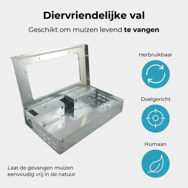 Unpest muizen inloopval metaal (rechthoek)