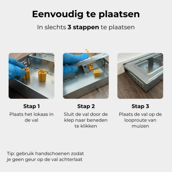 Unpest muizen inloopval metaal (rechthoek)