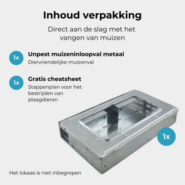 Unpest muizen inloopval metaal (rechthoek)