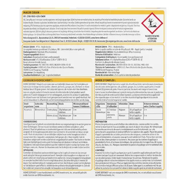 Home Defense muizengranen Magik Grain met muizenlokdoos (2 stuks)