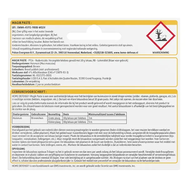 KB Home Defense muizenpasta Magik Paste met muizenlokdoos