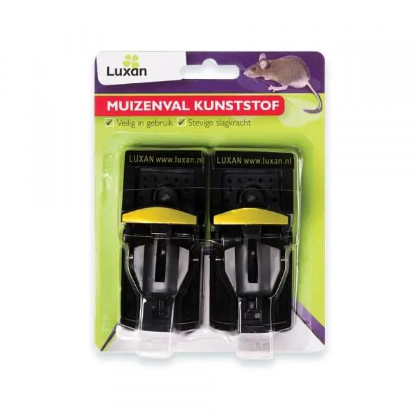 Luxan muizenval/muizenklem kunsstof (2 stuks)