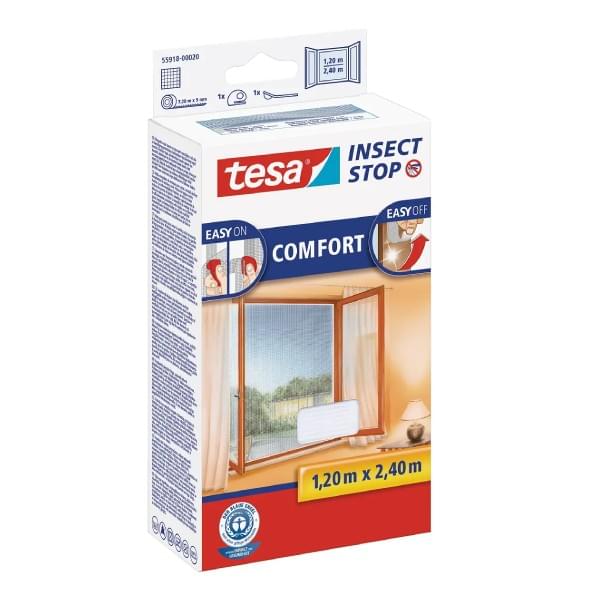 tesa INSECT STOP H&L Fly Screen Premium for Windows - hor met klittenband, verwijderbaar zonder resten, antraciet - 2x 130 x 130 cm