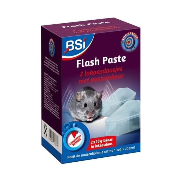 BSI Flash Paste 2 x 10 gr met 2 muizenlokdoosjes BSI Flash Paste 2 x 10 gr met 2 muizenlokdoosjes