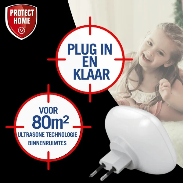 Protect Home Ultrasonic verjager Muis en Rat (80 m²)