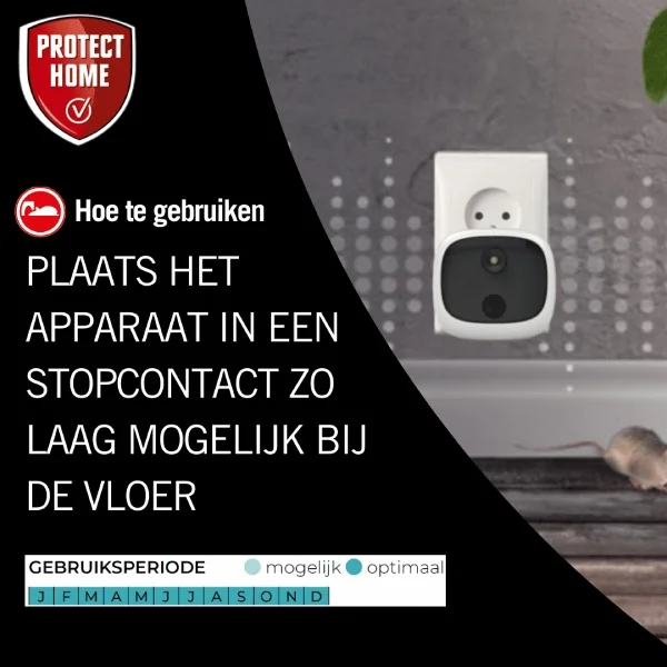 Protect Home Ultrasonic verjager Muis en Rat (80 m²)