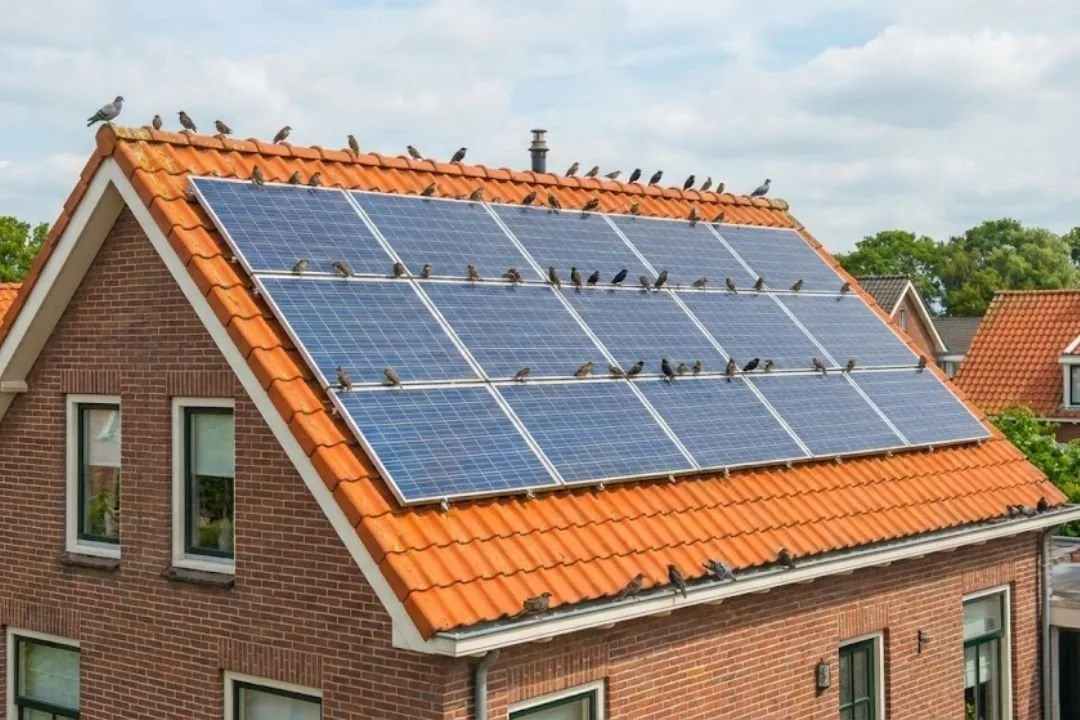Hoe kun je vogels onder zonnepanelen weren?