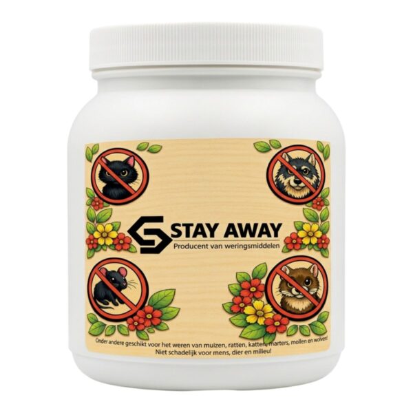 Stay Away Kokosgranulaat tegen Katten, Mollen, Woelmuizen & Ratten (1100 ml)