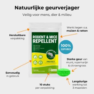 Unpest natuurlijke geurverjager met pepermuntolie tegen muizen & ratten