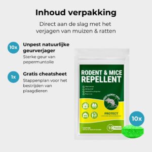 Unpest natuurlijke geurverjager met pepermuntolie tegen muizen & ratten